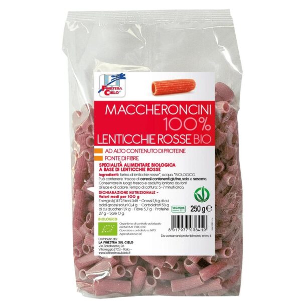 Maccheroncini 100% lenticchie rosse